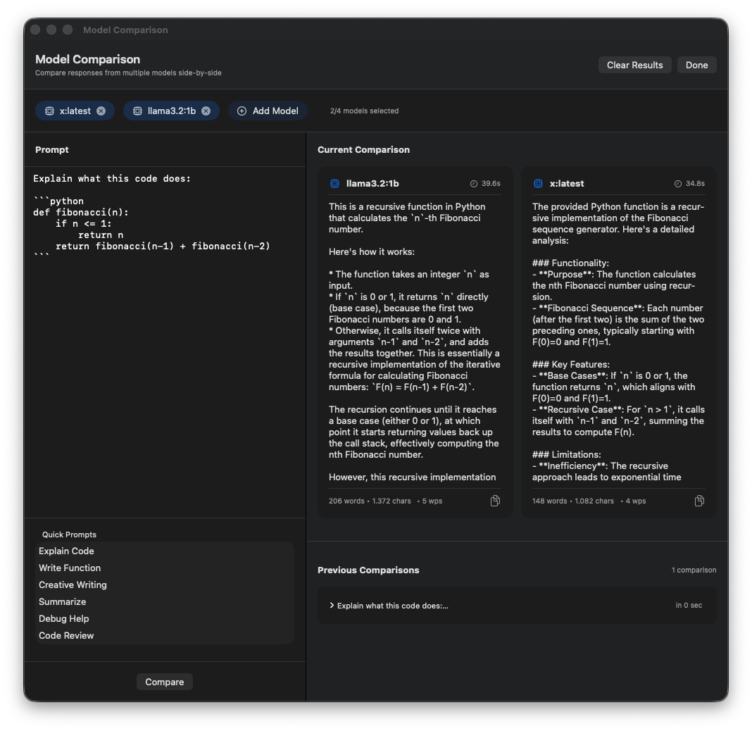 Model Comparison